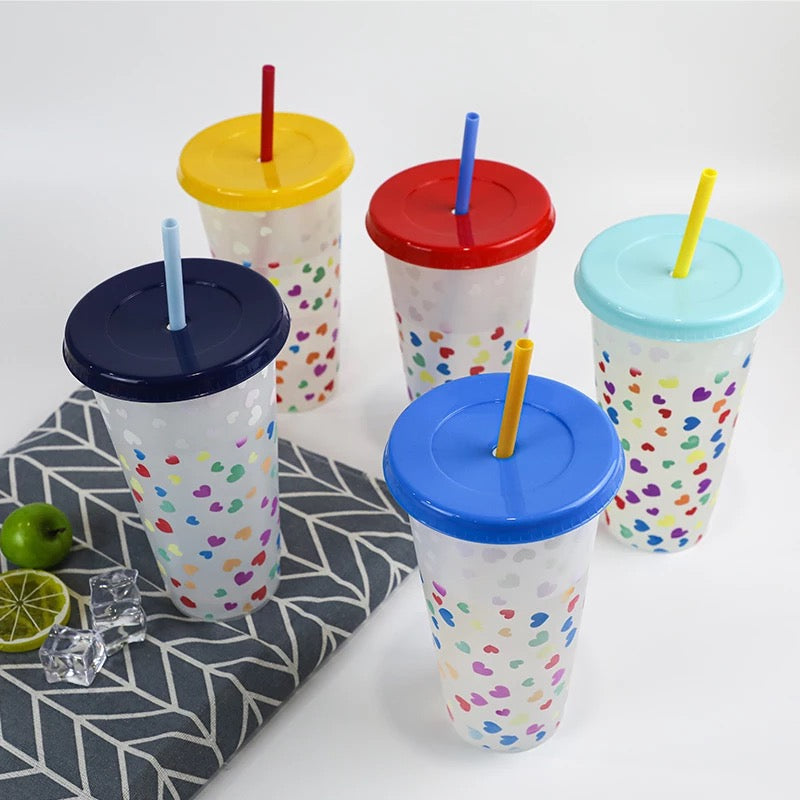 Color Changing Heart Cups