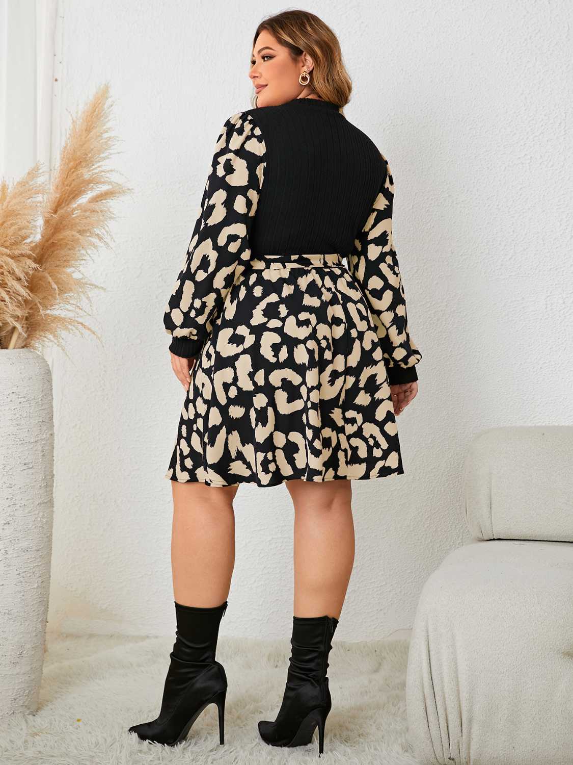 Leopard Splicing Dress