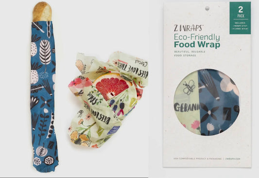 Zwraps 2pack reusable beeswax food wrap