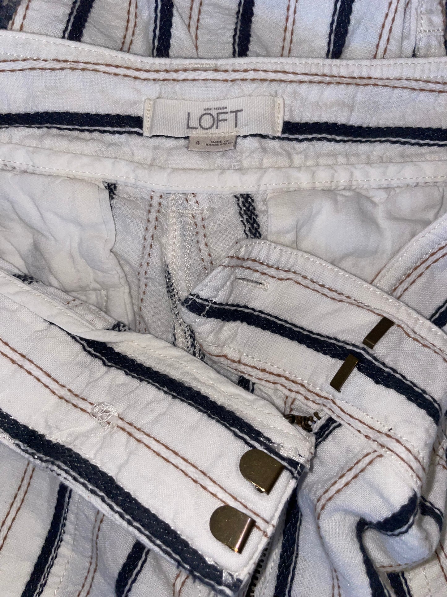 Loft striped pants *final sale* size 4