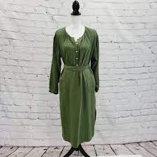 Fall Tie-Front Dress Hunter Green
