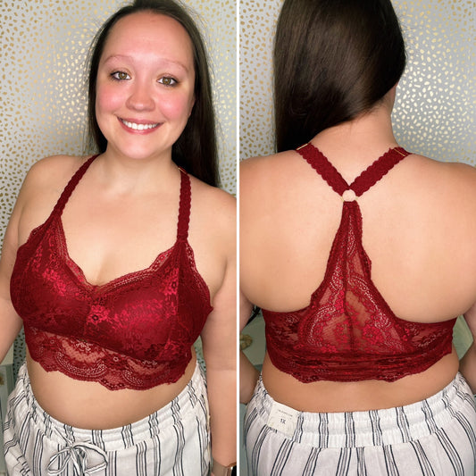 Natalie Red Lace Bralette